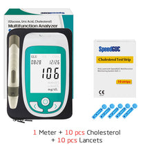 Load image into Gallery viewer, 3in1 Multi-Function Cholesterol&Uric acid& Blood glucose meter glucometer kit Diabetes Gout Tester Monitor Device & Test Strips - Online Health pro