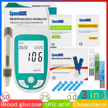 Load image into Gallery viewer, 3in1 Multi-Function Cholesterol&amp;Uric acid&amp; Blood glucose meter glucometer kit Diabetes Gout Tester Monitor Device &amp; Test Strips - Online Health pro
