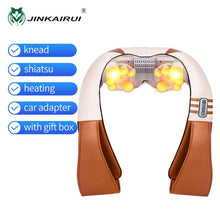 Load image into Gallery viewer, JinKaiRui U Shape Electrical Shiatsu Massager Shawl Roller Heat Massage Electric Pain Neck and Shoulder Multi-function Massagem - Online Health pro
