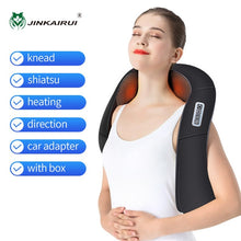 Load image into Gallery viewer, JinKaiRui U Shape Electrical Shiatsu Massager Shawl Roller Heat Massage Electric Pain Neck and Shoulder Multi-function Massagem - Online Health pro
