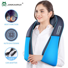 Load image into Gallery viewer, JinKaiRui U Shape Electrical Shiatsu Massager Shawl Roller Heat Massage Electric Pain Neck and Shoulder Multi-function Massagem - Online Health pro
